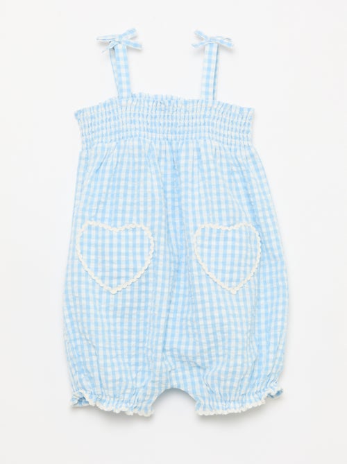 Set met romper + bucket hat met vichyruit - 2-delig - Kiabi