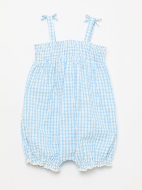 Set met romper + bucket hat met vichyruit - 2-delig - Kiabi