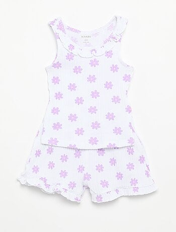 Set short en débardeur van pointelle tricot