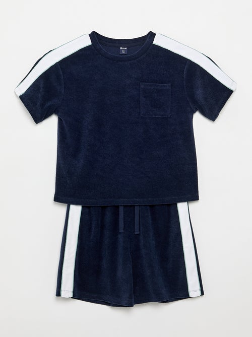 Set met short en T-shirt met contrasterende banden - Kiabi