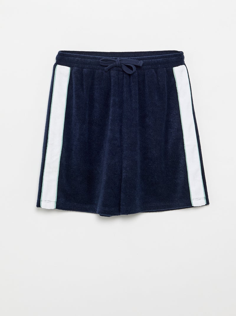 Set met short en T-shirt met contrasterende banden Blauw - Kiabi
