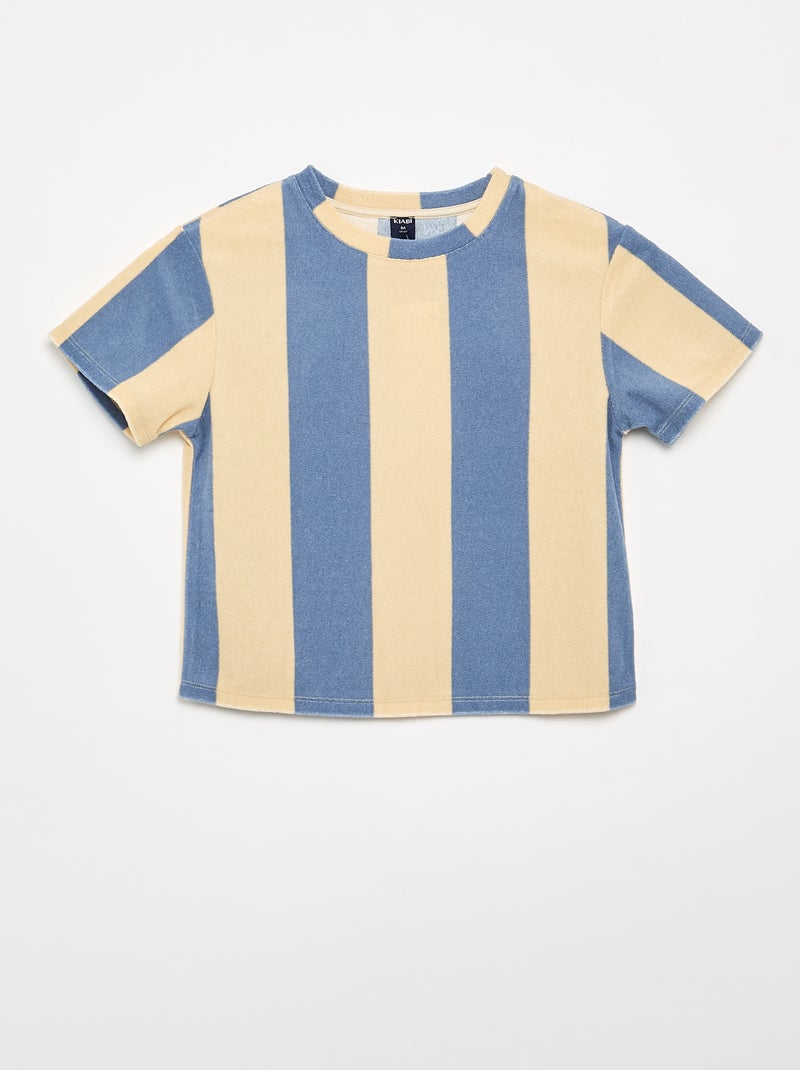 Set met short en T-shirt van badstof Blauw - Kiabi