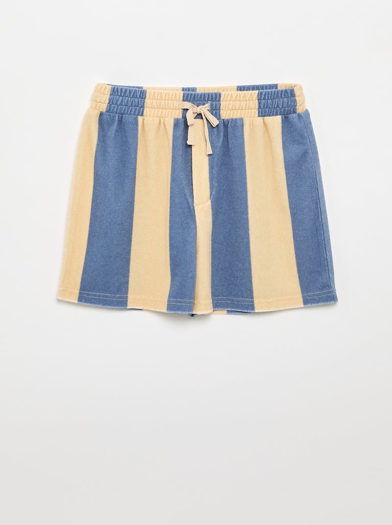 Set met short en T-shirt van badstof Blauw - Kiabi