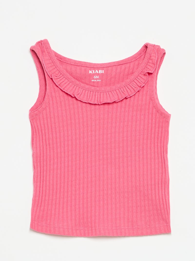 Set met short en topje van pointellebreisel Rose - Kiabi