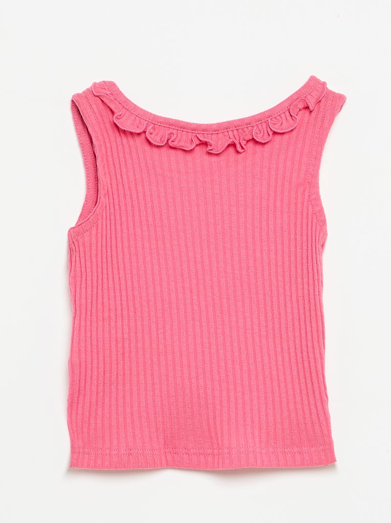 Set met short en topje van pointellebreisel Rose - Kiabi