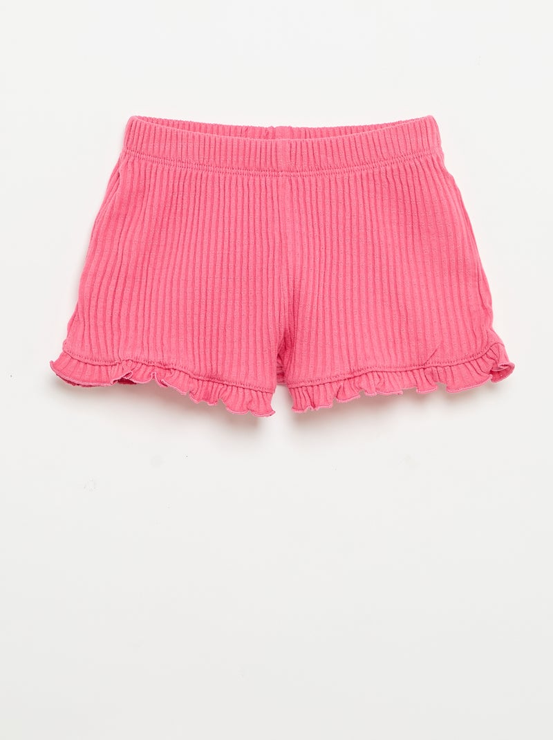Set met short en topje van pointellebreisel Rose - Kiabi