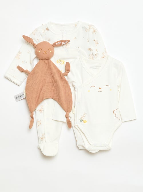 Set met slaapzak, body en knuffeldoek - 3-delig - Kiabi