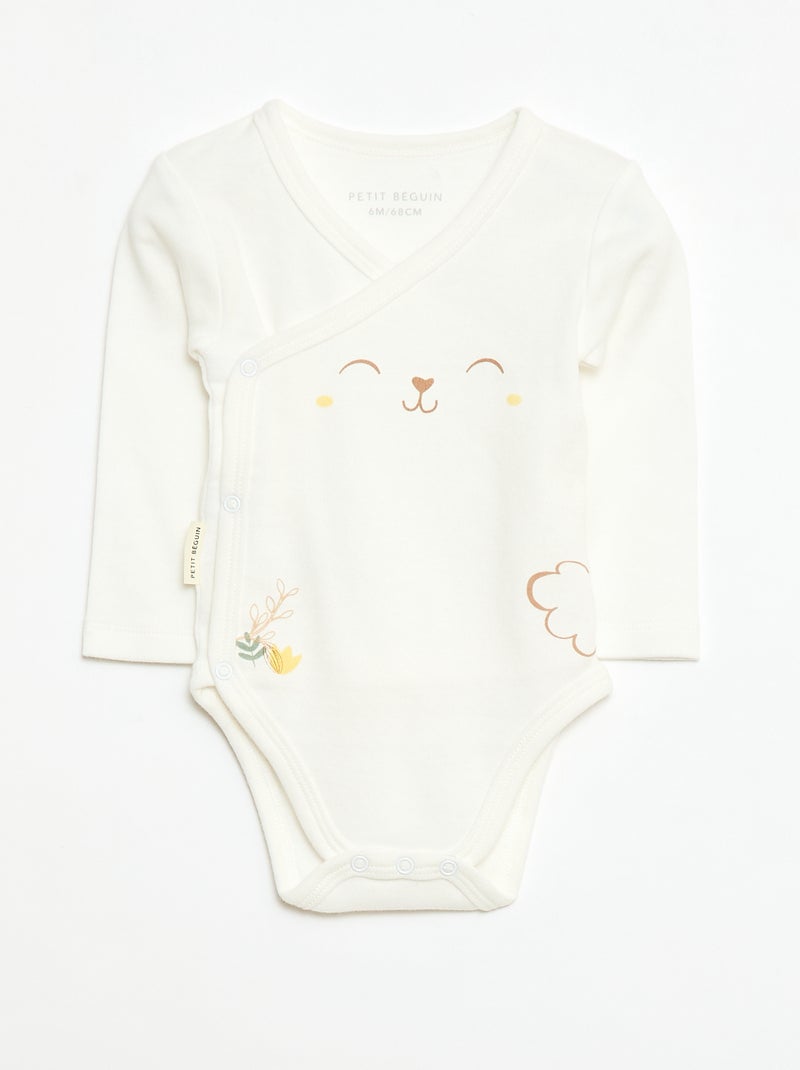 Set met slaapzak, body en knuffeldoek - 3-delig Wit - Kiabi