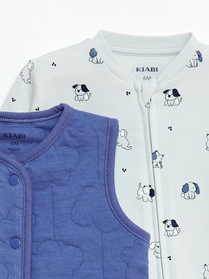 Set met slaapzak en gewatteerd vest Blauw - Kiabi