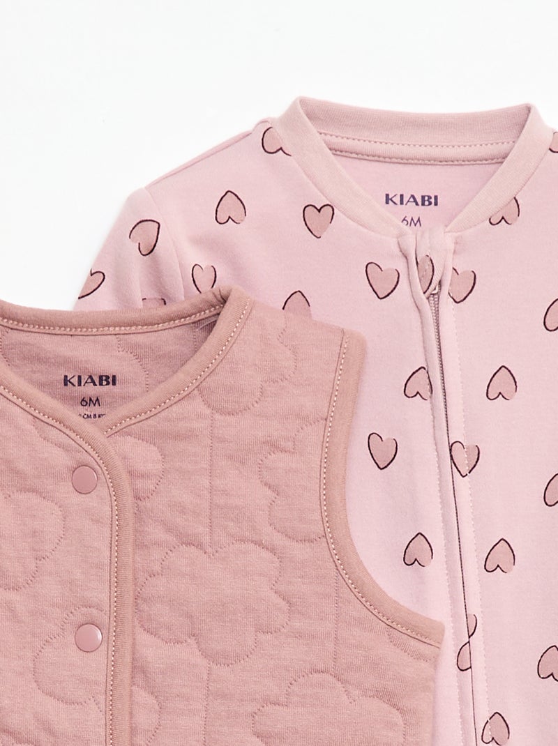 Set met slaapzak en gewatteerd vest Rose - Kiabi