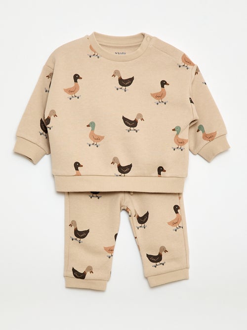 Set met sweater + sporttraining met fantasieprint - 2-delig - Kiabi