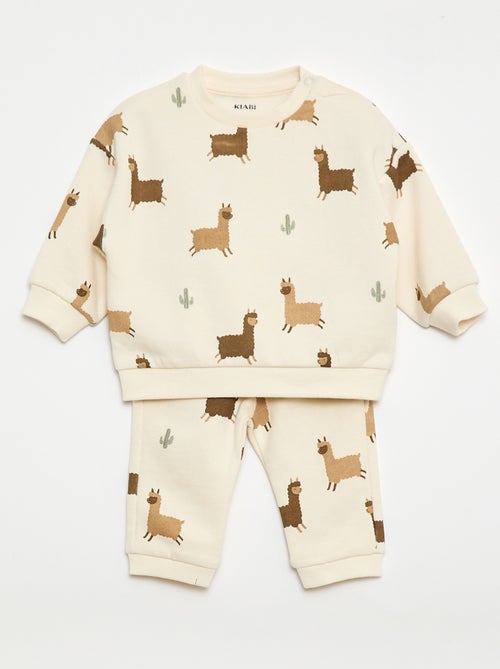 Set met sweater + sporttraining met fantasieprint - 2-delig - Kiabi