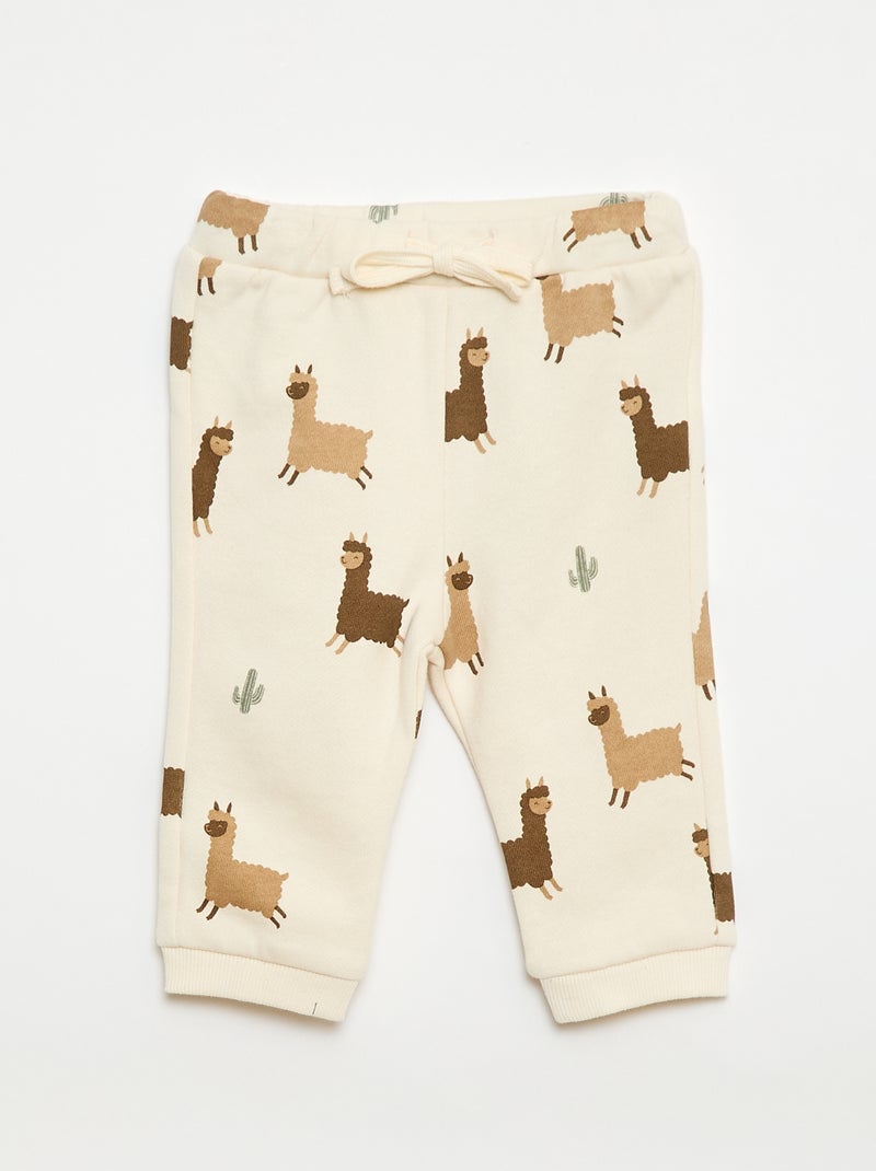 Set met sweater + sporttraining met fantasieprint - 2-delig Biege - Kiabi