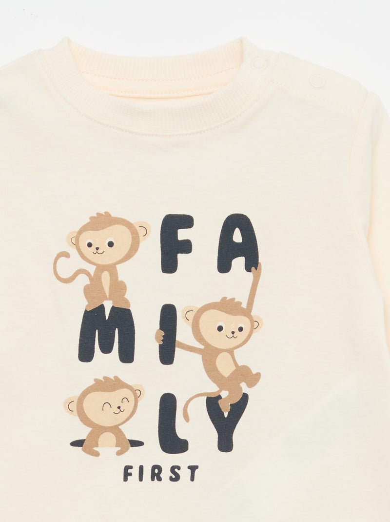 Set met T-shirt + broek - 2-delig Biege - Kiabi