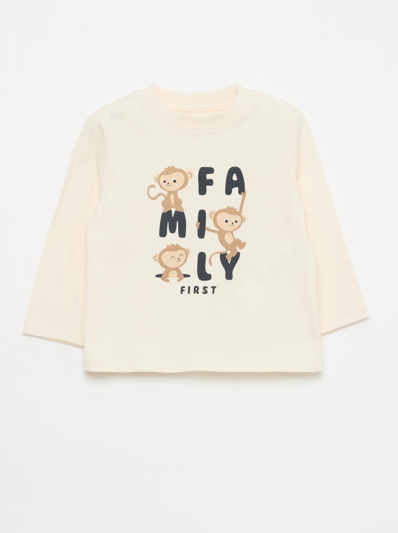 Set met T-shirt + broek - 2-delig Biege - Kiabi