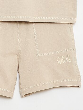 Set met T-shirt en short van katoenpiqué