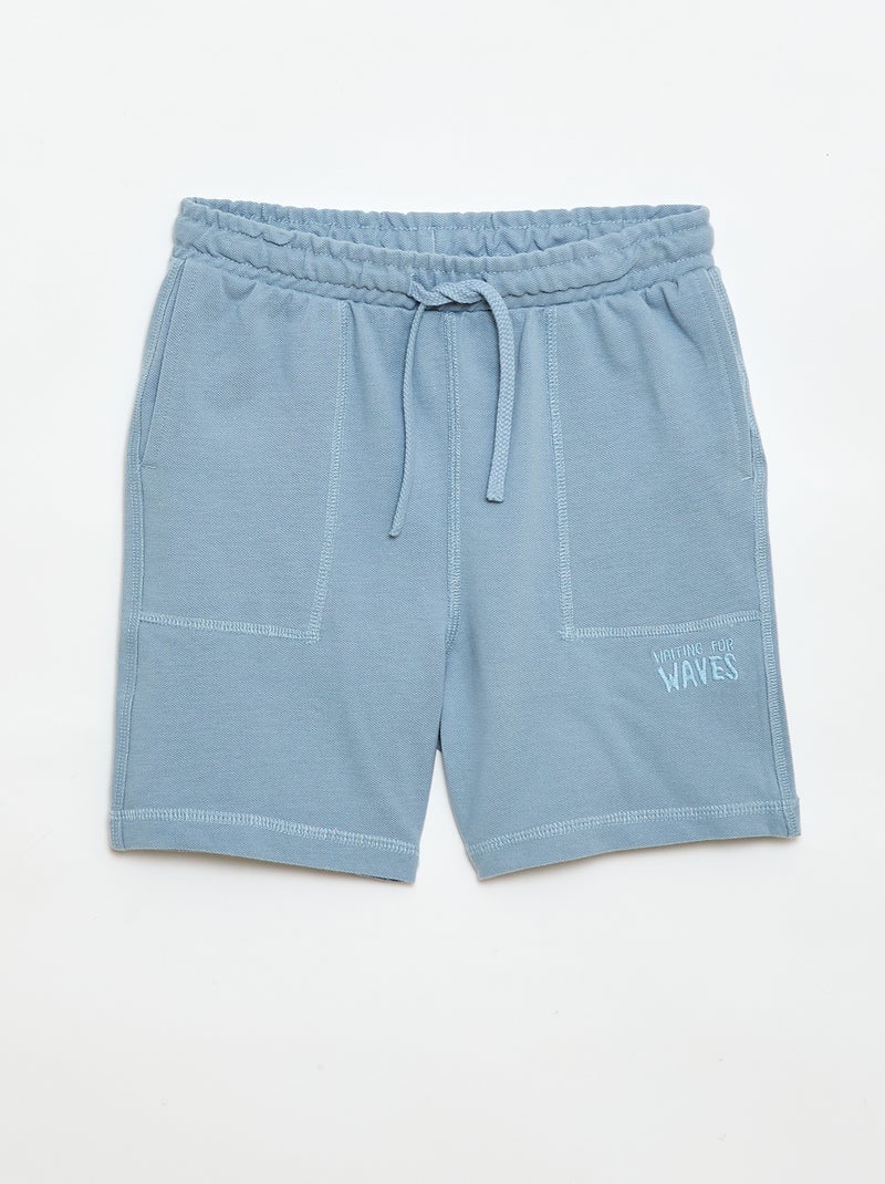 Set met T-shirt en short van katoenpiqué Blauw - Kiabi