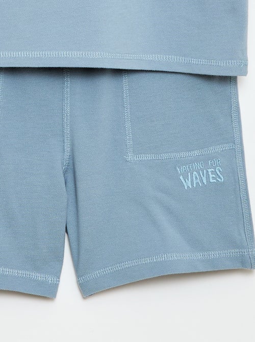 Set met T-shirt en short van katoenpiqué - Kiabi