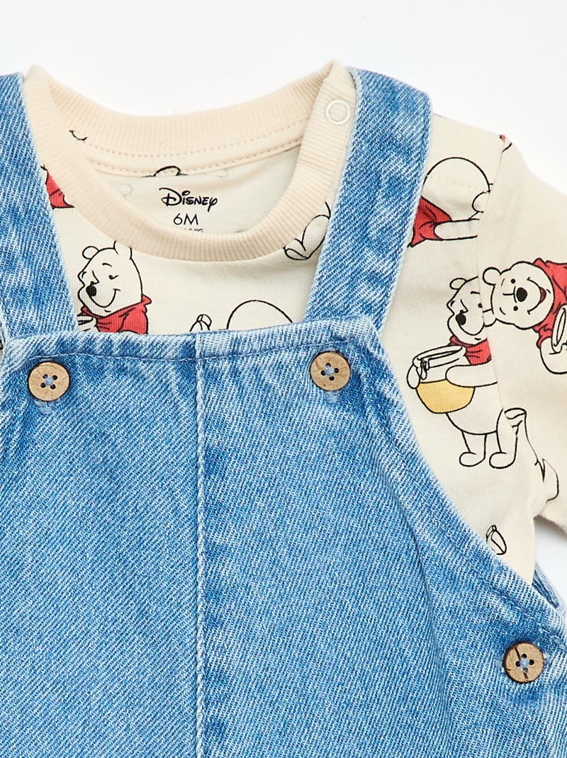 Set met T-shirt en tuinbroek 'Mickey' 'Disney' - 2-delig Biege - Kiabi