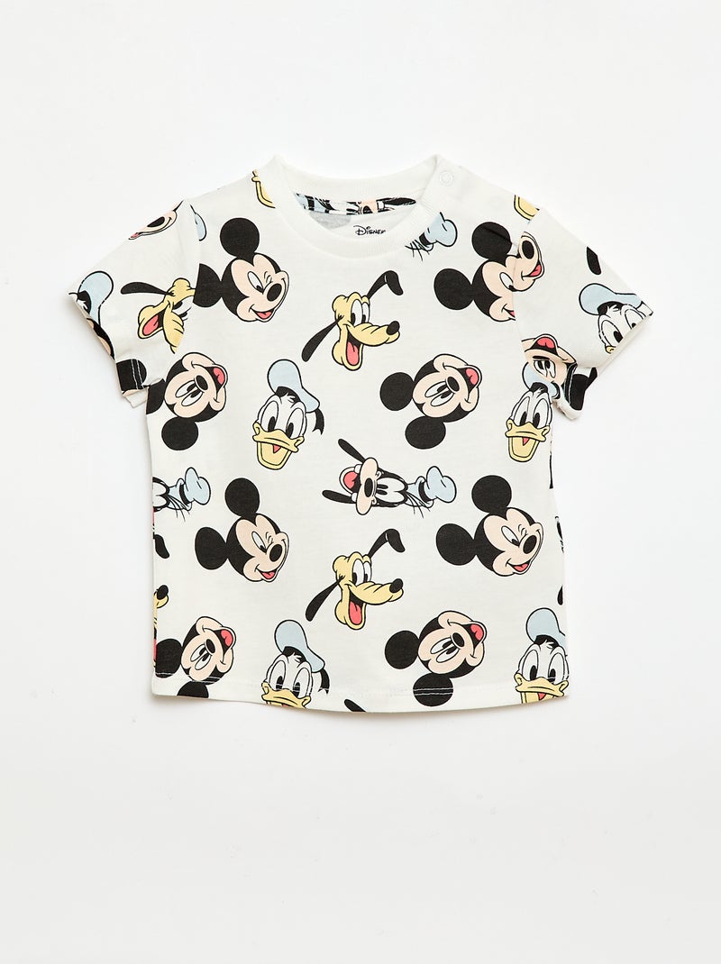 Set met T-shirt en tuinbroek 'Mickey' 'Disney' - 2-delig Wit - Kiabi