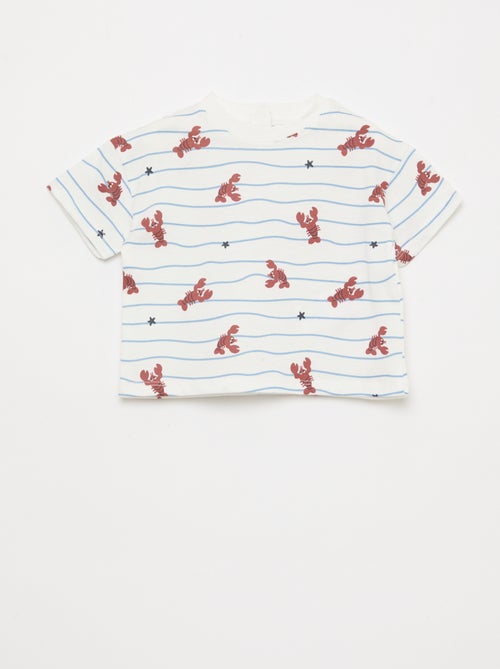 Set met T-shirt + short met motief - 2-delig - Kiabi