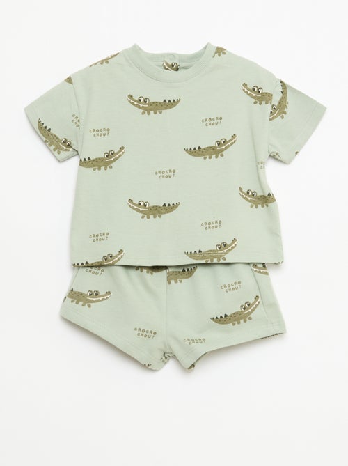 Set met T-shirt + short met motief - 2-delig - Kiabi