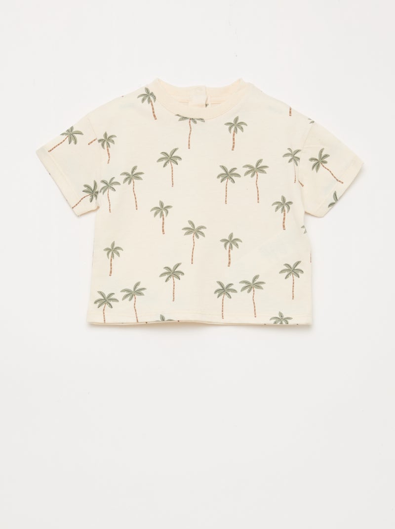 Set met T-shirt + short met motief - 2-delig Wit - Kiabi