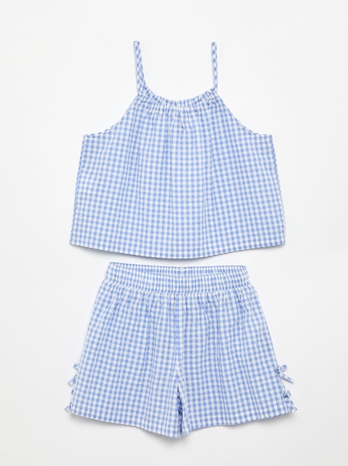 Set met topje en short met Vichyprint - 2-delig - Kiabi