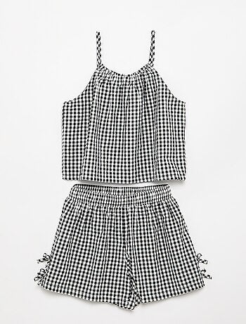 Set met topje en short met Vichyprint - 2-delig