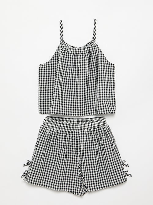 Set met topje en short met Vichyprint - 2-delig - Kiabi
