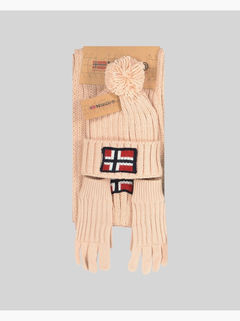 Set muts, sjaal en handschoenen wamilla xamilla zamilla – geographical norway Lichtroze - Kiabi