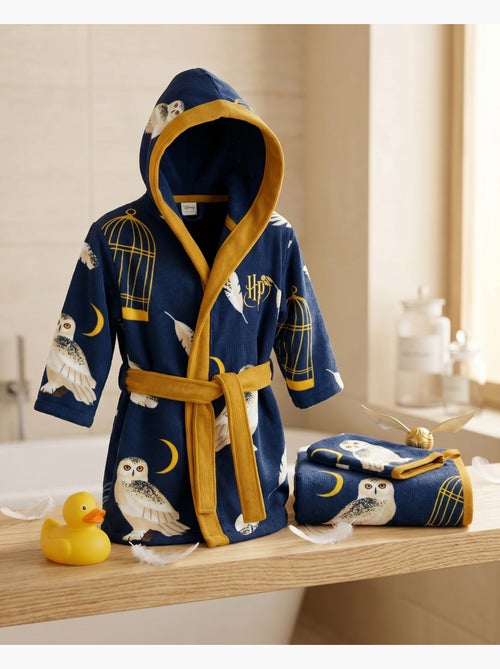 Set Peignoir Capuche + Serviette 50x100cm + Gant Harry Potter Hedwige – 100% Polyester - Kiabi