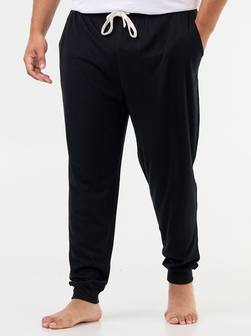 Set pyjamabroeken van jersey Zwart - Kiabi