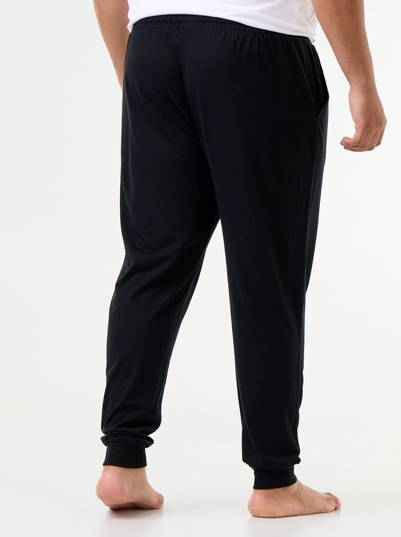 Set pyjamabroeken van jersey Zwart - Kiabi