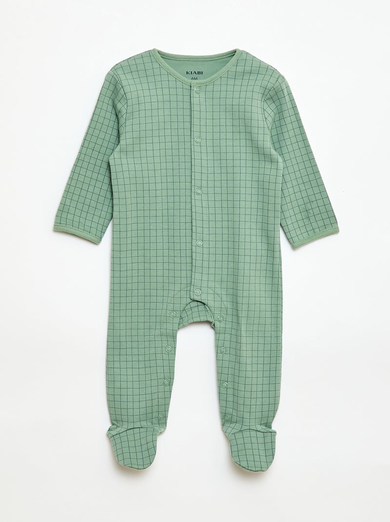 Set pyjama's met voetjes Groen - Kiabi