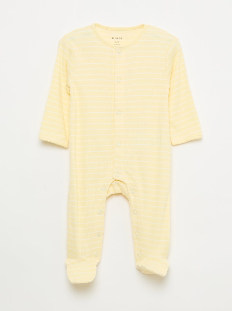 Set pyjama's met voetjes Wit - Kiabi