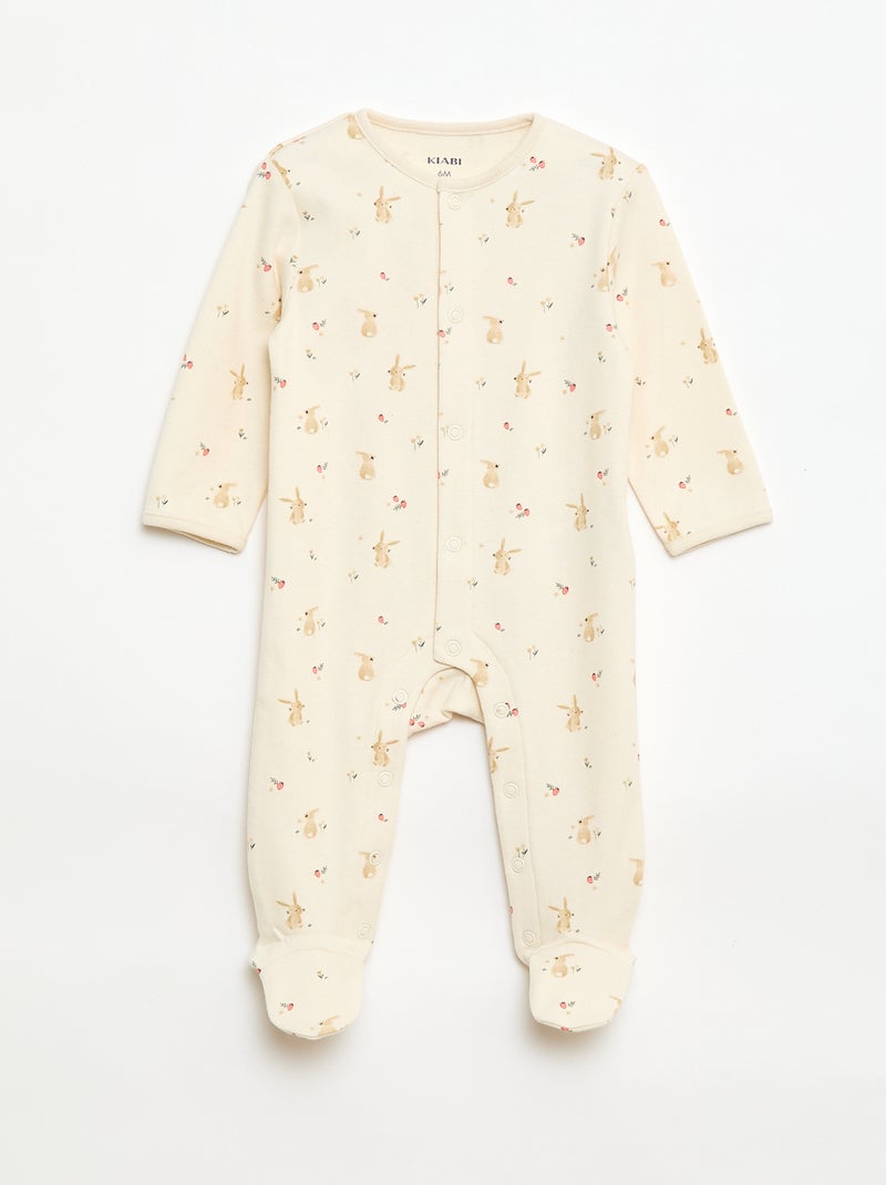 Set pyjama's met voetjes Wit - Kiabi