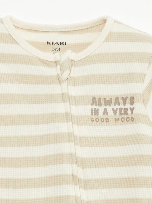 Set rekbare meegroei-body + pyjama van ribtricot - Kiabi