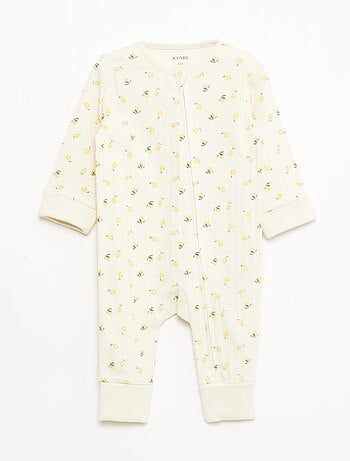 Set rekbare meegroei-body + pyjama van ribtricot