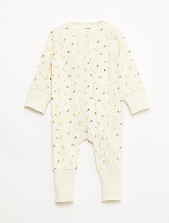 Set rekbare meegroei-body + pyjama van ribtricot