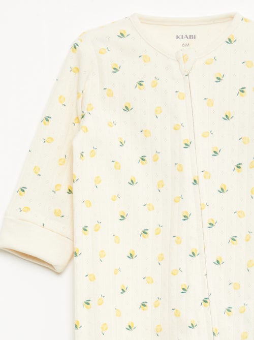 Set rekbare meegroei-body + pyjama van ribtricot - Kiabi