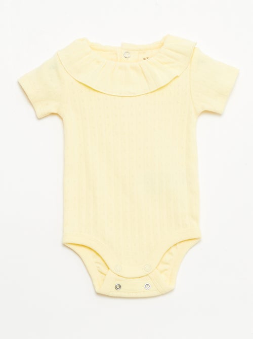 Set rekbare meegroei-body + pyjama van ribtricot - Kiabi