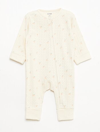 Set rekbare meegroei-body + pyjama van ribtricot
