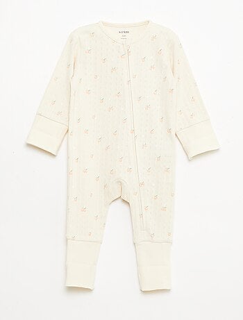 Set rekbare meegroei-body + pyjama van ribtricot