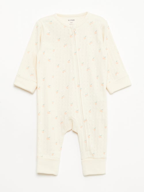 Set rekbare meegroei-body + pyjama van ribtricot - Kiabi