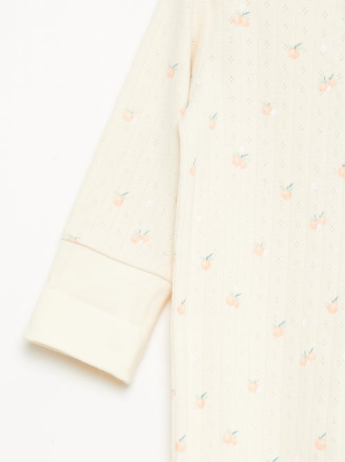 Set rekbare meegroei-body + pyjama van ribtricot - Kiabi