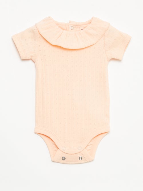 Set rekbare meegroei-body + pyjama van ribtricot - Kiabi