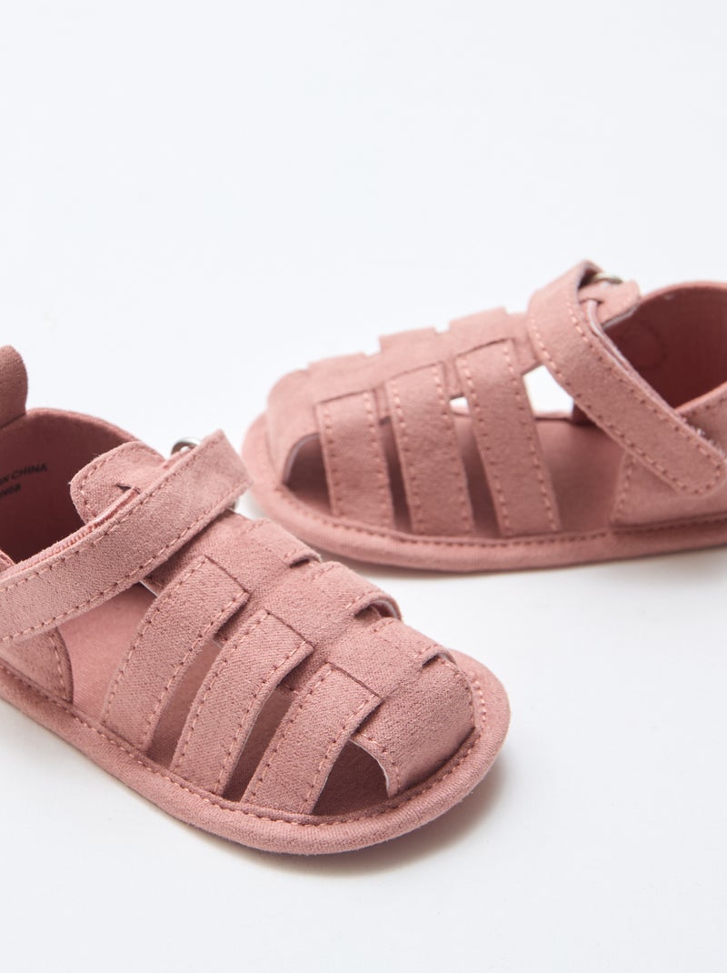 Set sandalen met klittenband Rose - Kiabi