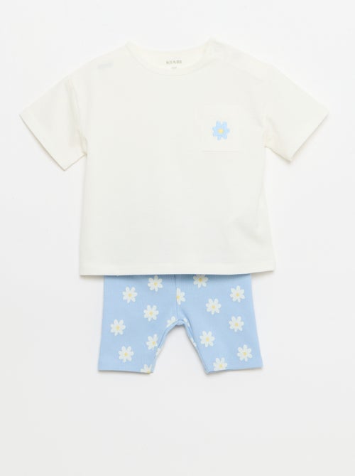 Set T-shirt + geribd fietsbroekje - 2-delig - Kiabi