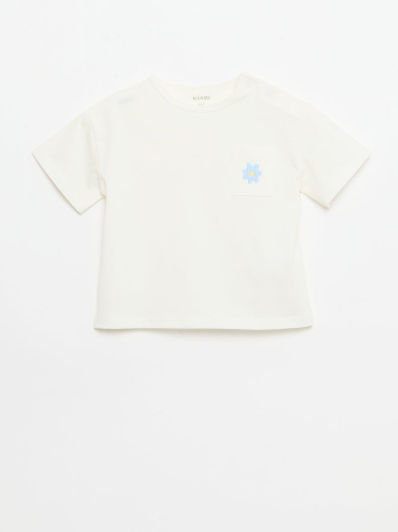 Set T-shirt + geribd fietsbroekje - 2-delig Blauw - Kiabi